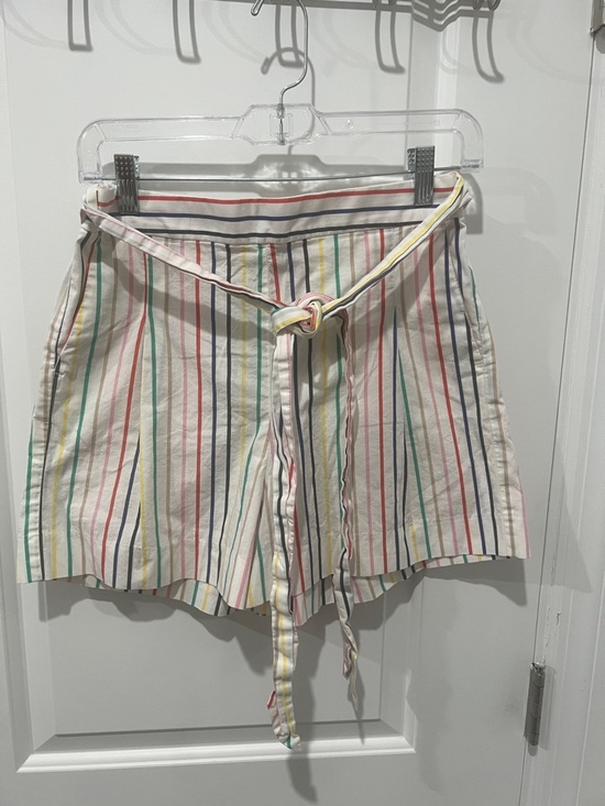 J. Crew Pants - J. Crew White Multi-Stripe Tie-Waist Shorts Size 4